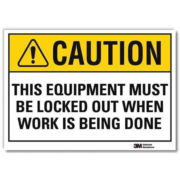 Safety Sign, Text and Symbol, 5in.Hx7in.W
