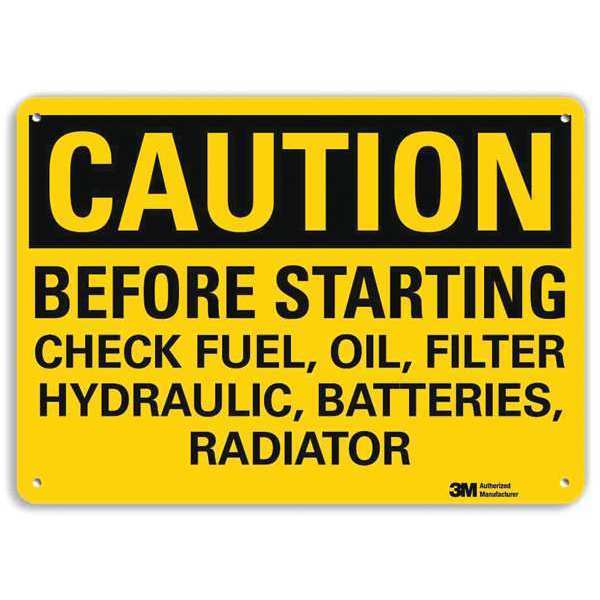 Reflective  Maintenance Sign, 7 in Height, 10 in Width, Plastic, Vertical Rectangle, English