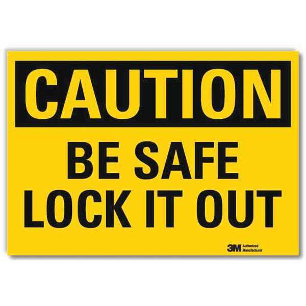 Caution Sign, 10 in Height, 14 in Width, Reflective Sheeting, Horizontal Rectangle, English