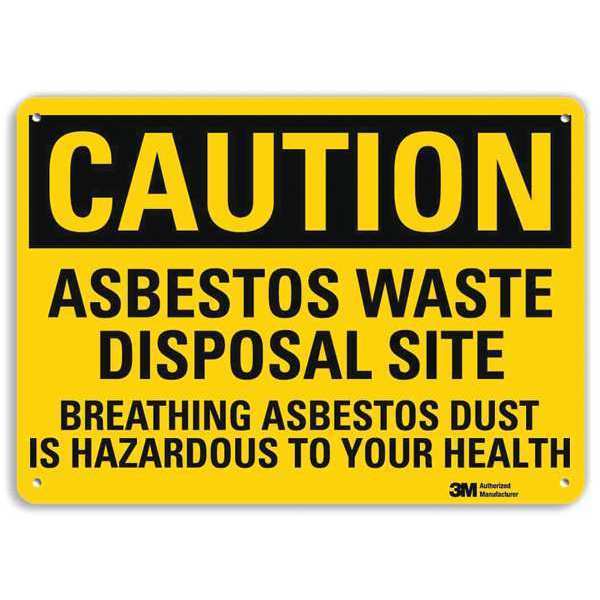 Safety Sign, Asbestos Waste, 7in.H, U4-1061-RA_10X7