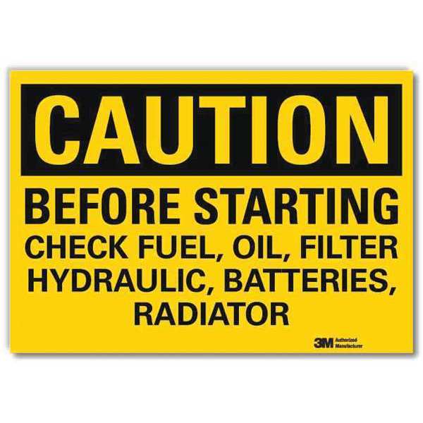 Safety Sign, 5 in H, 7 in W, Plastic, Horizontal Rectangle, English, U4-1082-RD_7X5