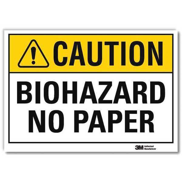 Caution Sign, 10 in H, 14 in W, Horizontal Rectangle, English, U4-1088-RD_14X10