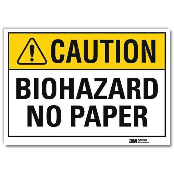 Biohazard Sign, 5 in H, 7 in W, Horizontal Rectangle, English, U4-1088-RD_7X5
