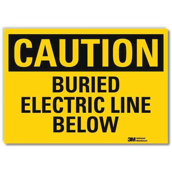 Safety Sign, Buried Electric Line, 5in.H