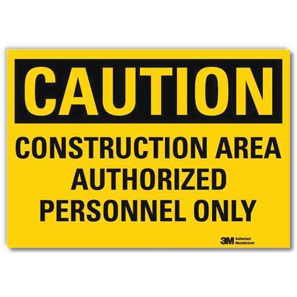Safety Sign, Construction, 7in.H x 10in.W