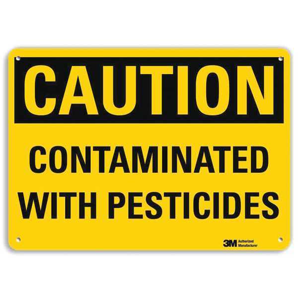 Caution Sign, 7 in H, 10 in W, Vertical Rectangle, English, U4-1154-RA_10X7