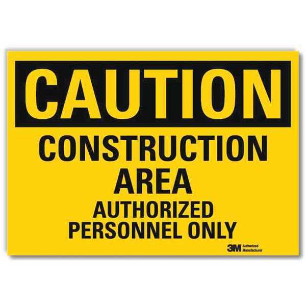 Safety Sign, Construction, 10in.H