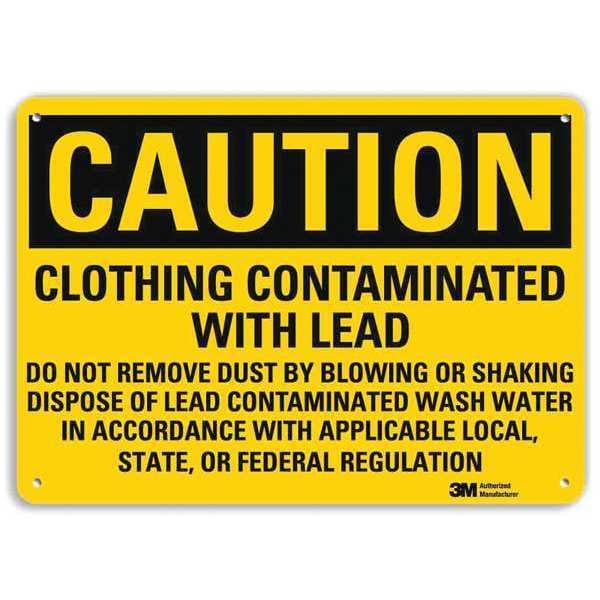 Caution Sign, 7 in H, 10 in W, Vertical Rectangle, English, U4-1136-RA_10X7