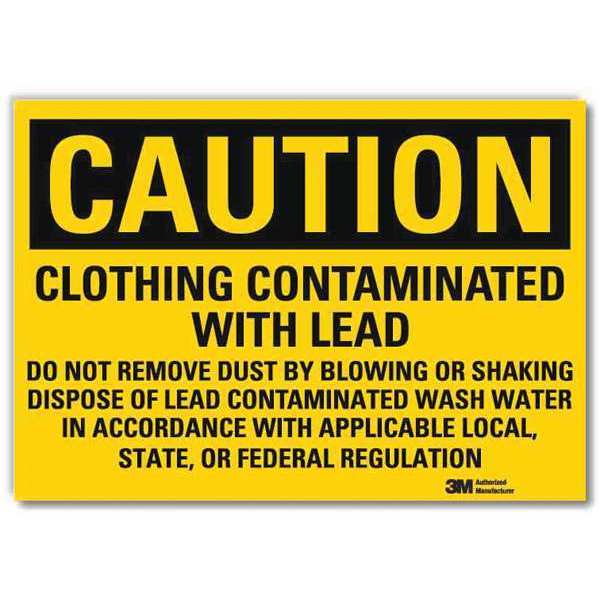 Caution Sign, 7 in H, 10 in W, Vertical Rectangle, English, U4-1136-RD_10X7