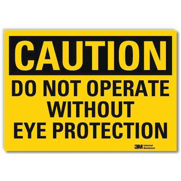 Safety Sign, Without Eye Protection, 5in.H
