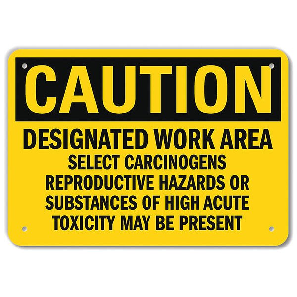 Caution Sign, 7 in H, 10 in W, Vertical Rectangle, English, U4-1163-RA_10X7