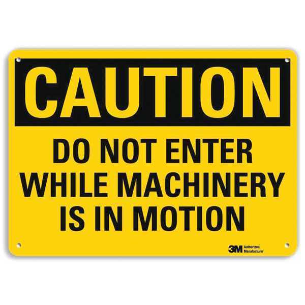 Entrance Sign, 7 in Height, 10 in Width, Aluminum, Vertical Rectangle, English