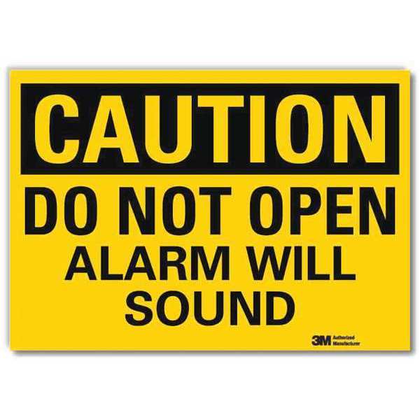 Safety Sign, Do Not Opn Alrm Snd, 5in.H