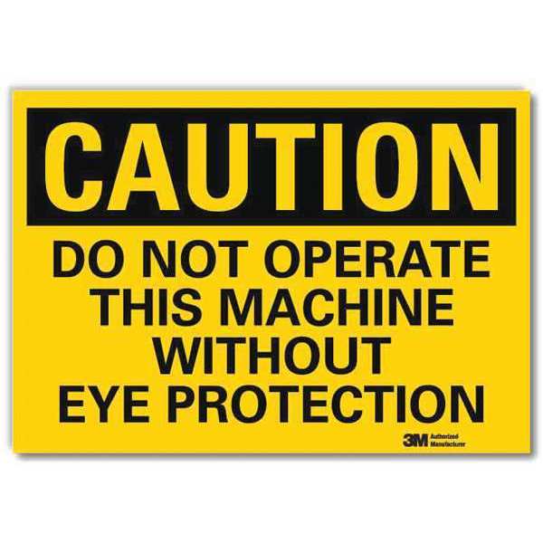 Safety Sign, Black/Yellow, 14in.W