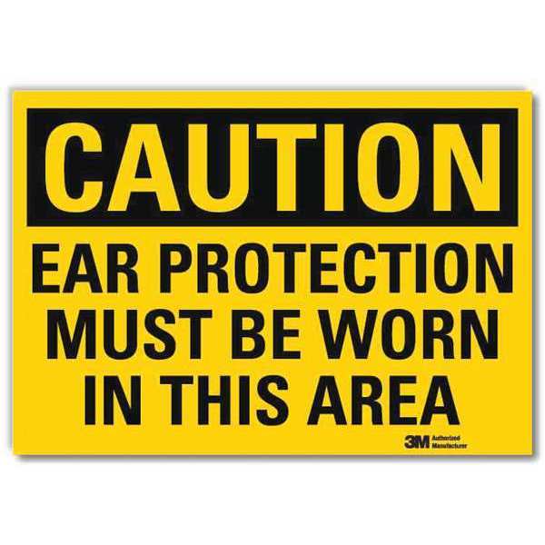 Safety Sign, Ear Protection Worn, 10in.W