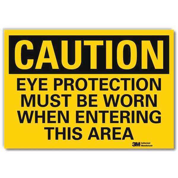 Safety Sign, Eye Protection Area, 10in.W