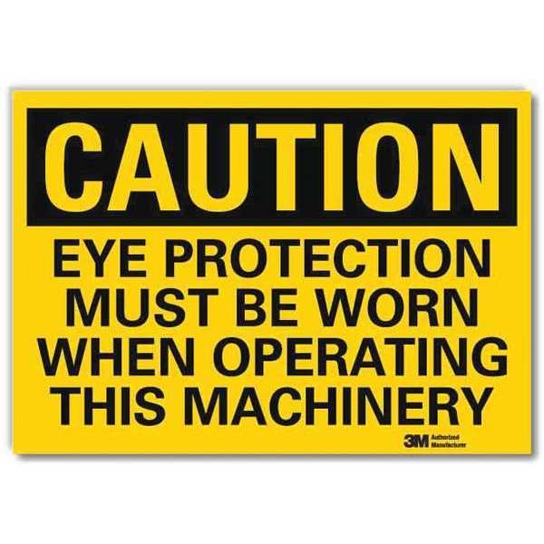 Safety Sign, Eye Prtct Oprtng Eqpmt, 14inW
