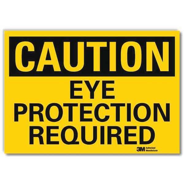 Safety Sign, Eye Protection Rquired, 10inW