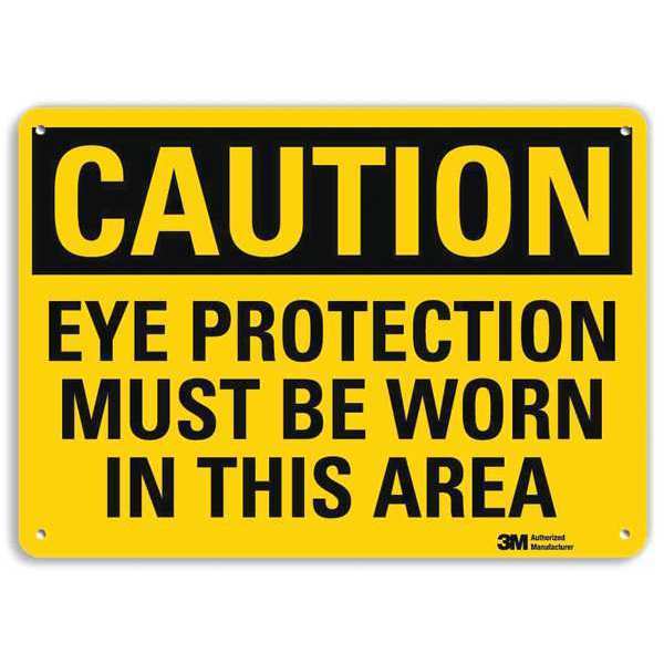 Safety Sign, Eye Protection Worn, 7in.H