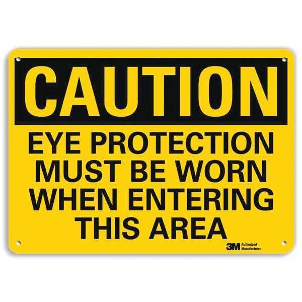 Safety Sign, Eye Protection Area, 7in.H