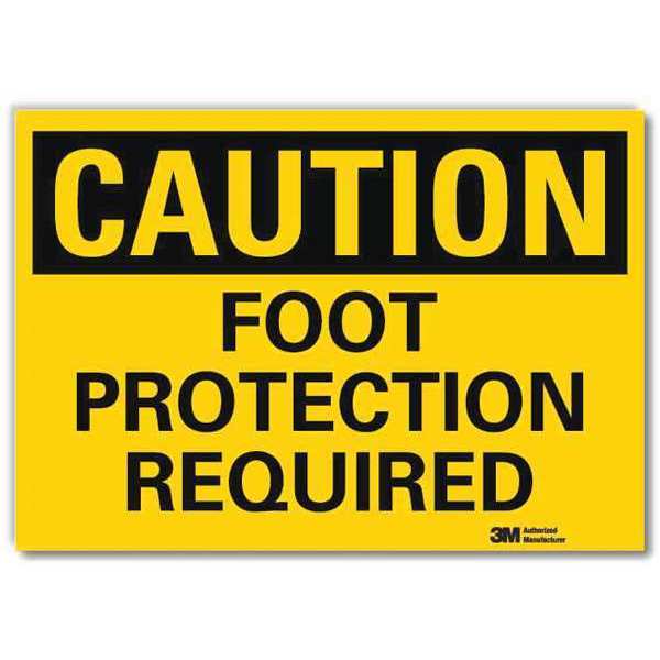 Safety Sign, Foot Protection, 5in.H