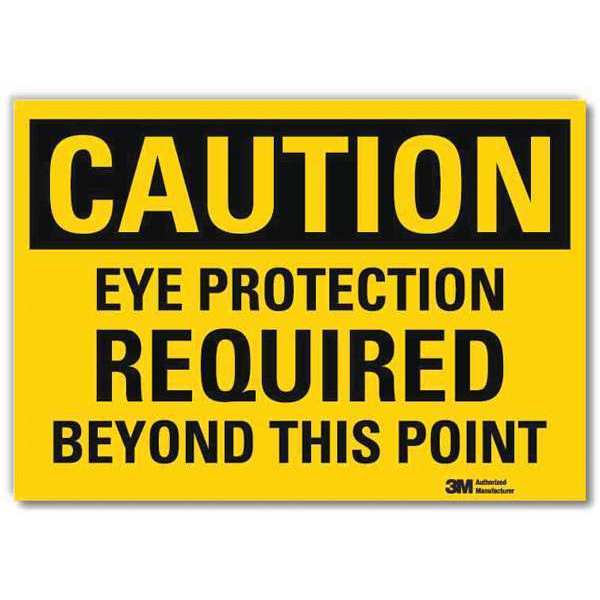 Safety Sign, Eye Protection Beyond, 5in.H