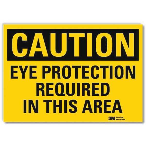 Safety Sign, Eye Protection In Area, 5in.H