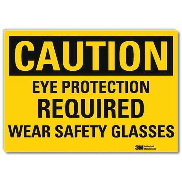 Safety Sign, Eye Safety Glasses, 5in.H