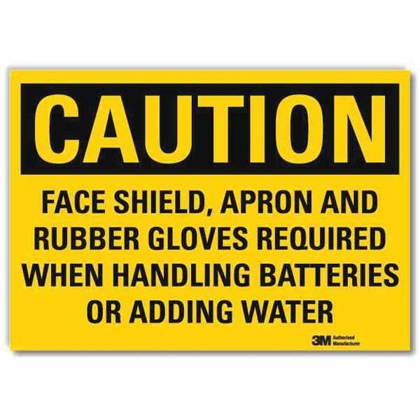 Safety Sign, Face Shield Required, 5in.H