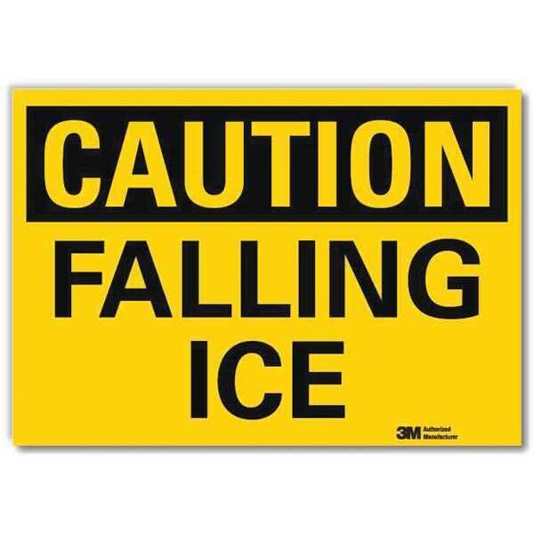 Reflective  Icy Conditions Label, 10 in Height, 14 in Width, Plastic, Horizontal Rectangle, English