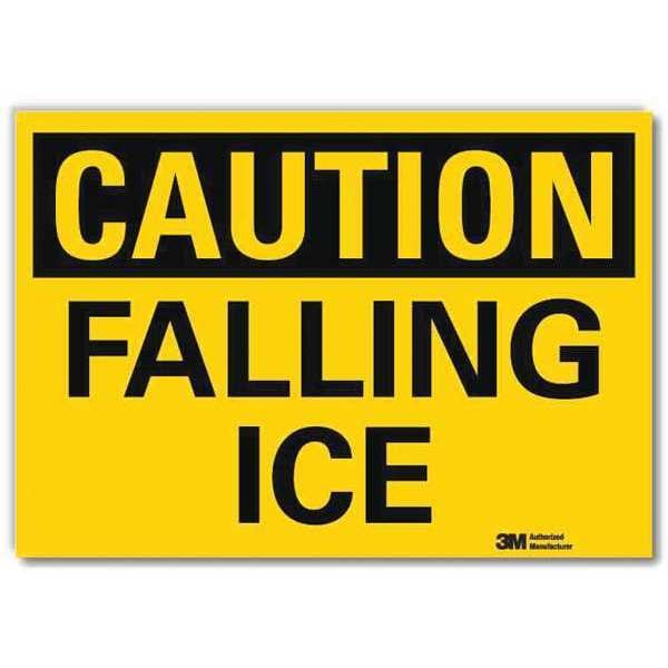 Reflective Icy Conditions Label, 7 in H, 10 in W, Plastic, Vertical  English, U4-1301-RD_10X7