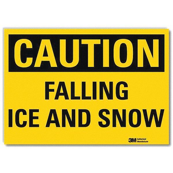 Reflective Icy Conditions Label, 5 in H, 7 in W, Plastic, Horizontal  English, U4-1302-RD_7X5