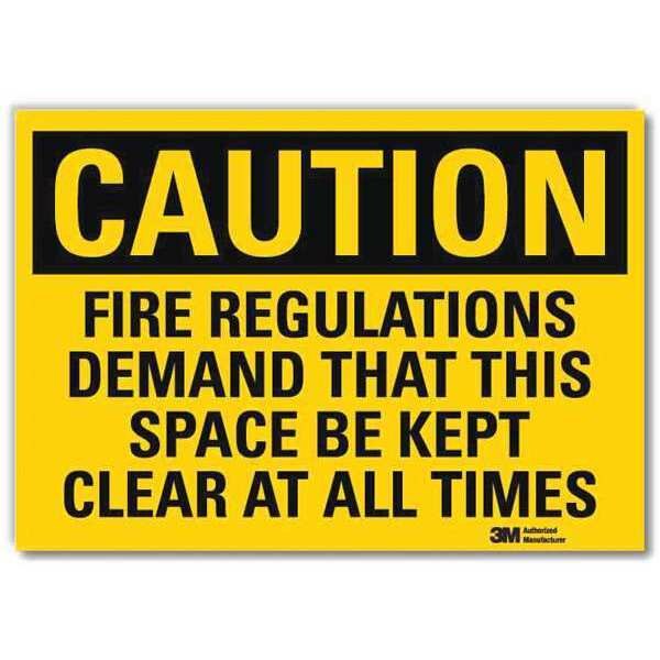 Safety Sign, Self-Adhesive, 5in.H x 7in.W
