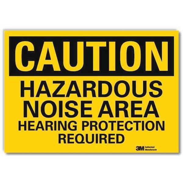 Safety Sign, Hazardous Noise Area, 10in.W