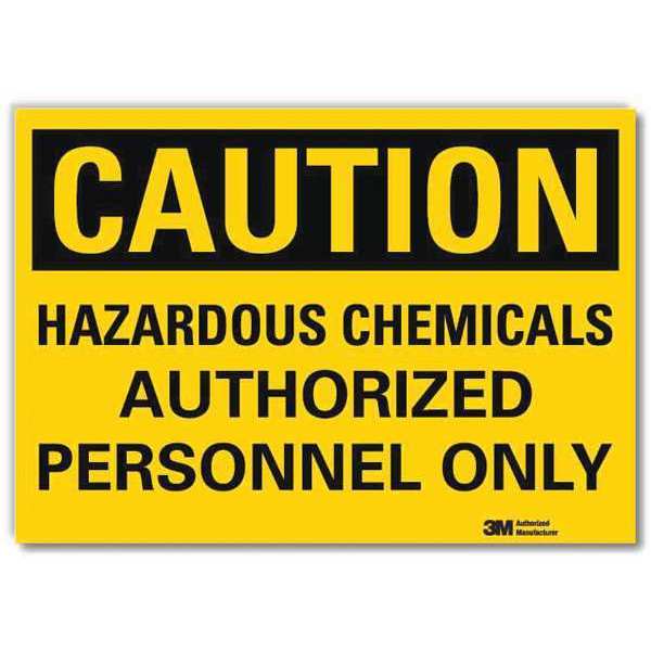 Caution Sign, 5 in H, 7 in W, Horizontal Rectangle, English, U4-1369-RD_7X5
