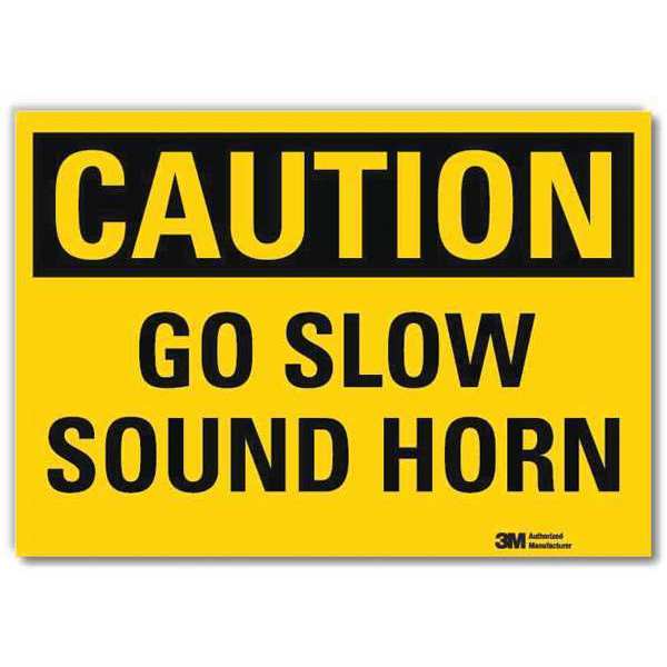 Safety Sign, 5 in H, 7 in W, Plastic, Horizontal Rectangle, English, U4-1341-RD_7X5