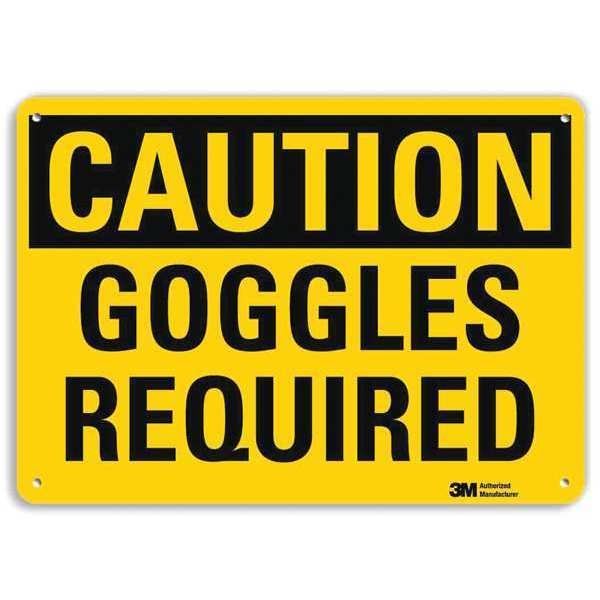 Safety Sign, Goggles Required, 7in.H