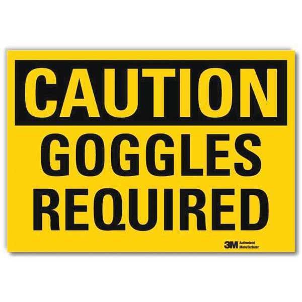 Safety Sign, Goggles Required, 14in.W