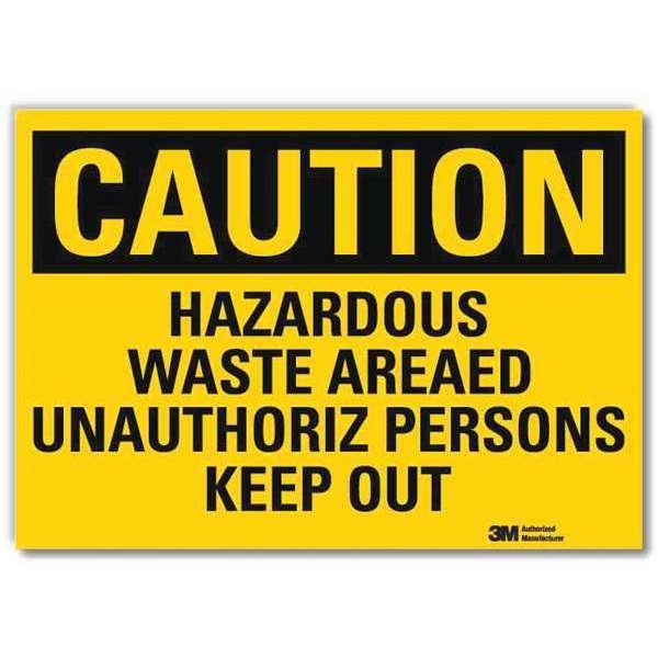 Caution Sign, 5 in H, 7 in W, Horizontal Rectangle, English, U4-1379-RD_7X5