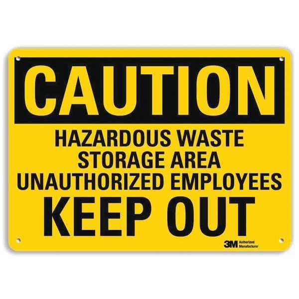 Caution Sign, 7 in H, 10 in W, Vertical Rectangle, English, U4-1388-RA_10X7