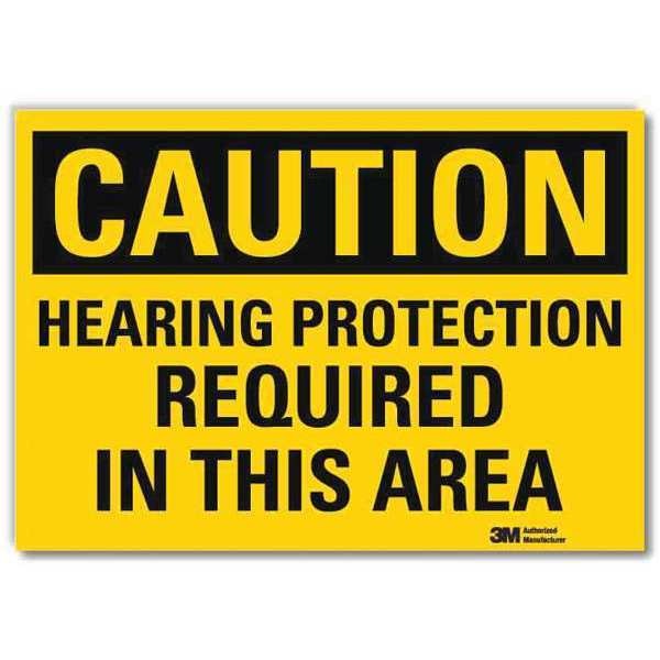 Safety Sign, Hearing Protectin Area, 10inW