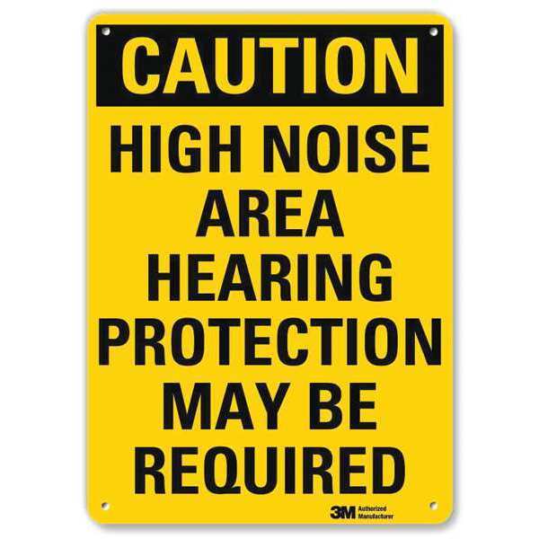 Safety Sign, High Noise Area, 10in.H