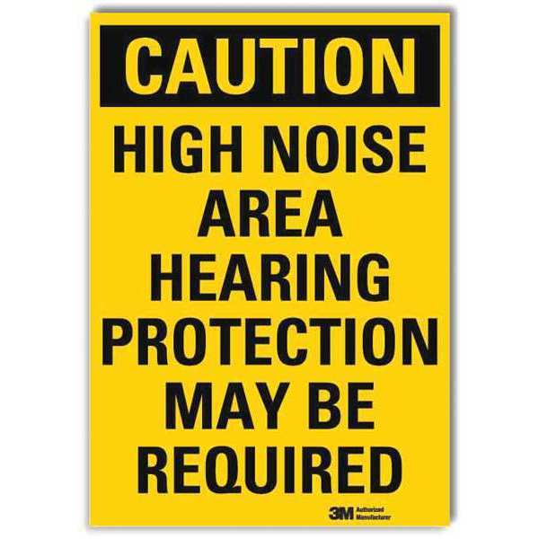 Safety Sign, High Noise Area, 5in.W