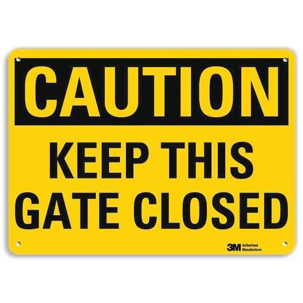 Safety Sign, Keep Door Clsd, Text, 10in.W