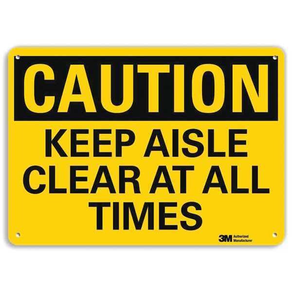Safety Sign, Keep Aisle Clr All Tms, 7in.H