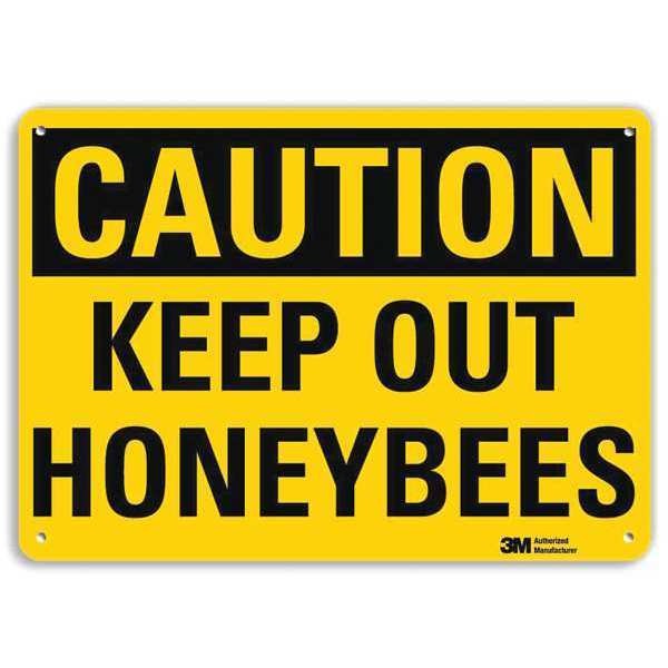 Safety Sign, Keep Out Hnybees, 7in.H