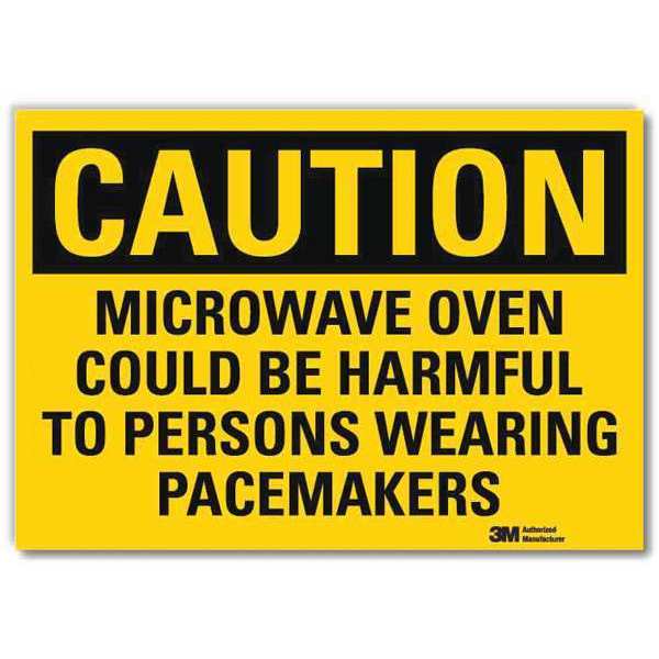 Safety Sign, Microwave Oven, Caution, 10inW