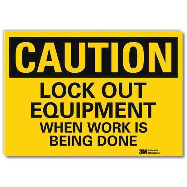 Caution Sign, 10 in Height, 14 in Width, Reflective Sheeting, Horizontal Rectangle, English