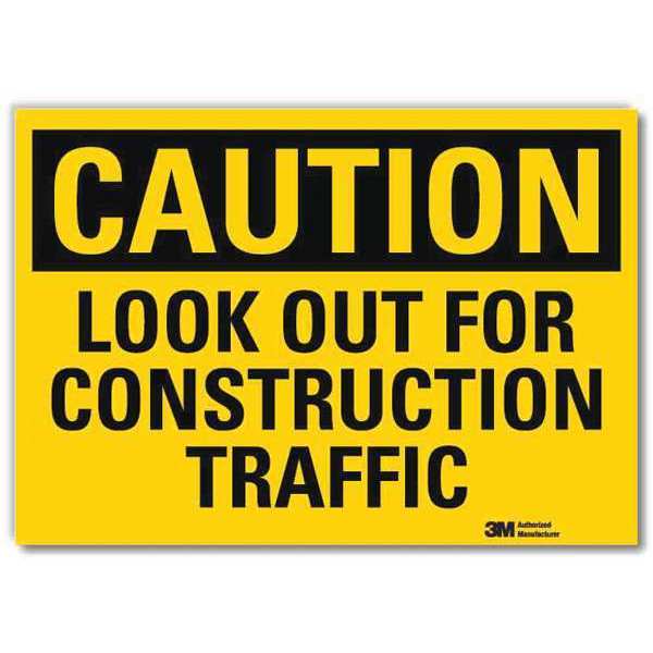 Caution Sign, 7 in H, 10 in W, Reflective Sheeting, Vertical Rectangle, English, U4-1505-RD_10X7