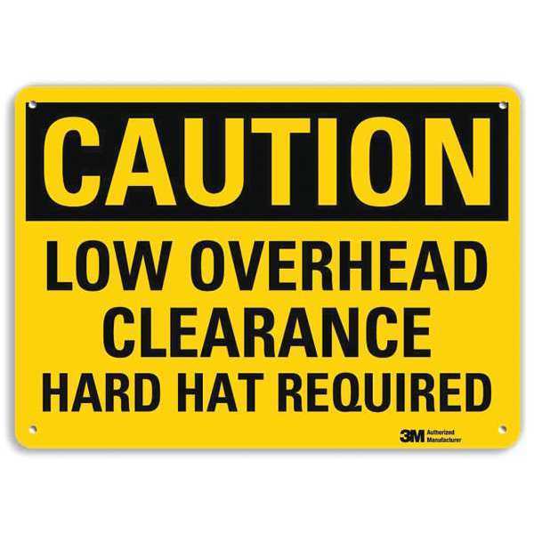 Safety Sign, Low Overhead Clearance, 7in H